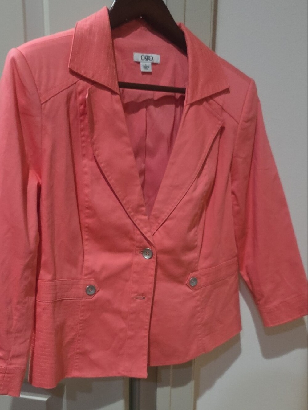 Cato Coral Blazer with Notch Lapel - Picture 3 of 8